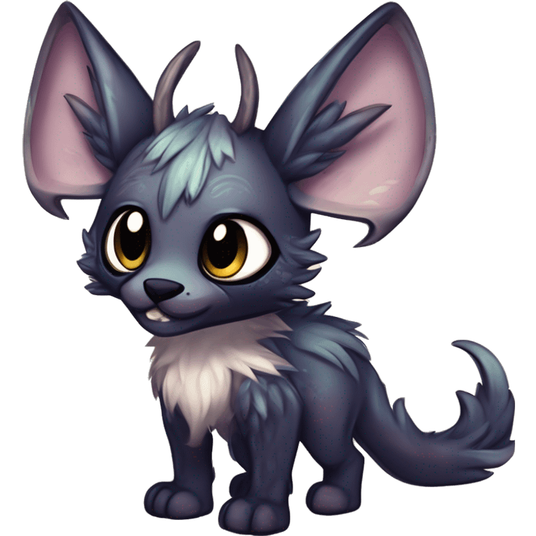 Cool cute Kawaii edgy fantasy shiny chibi animal creature fursona Fionbri vernid by griffsnuff & LiLaiRa & Falvie full bodyal emoji