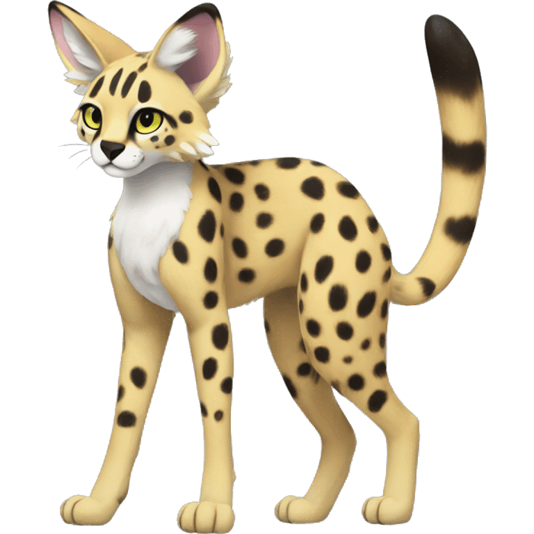 Anthro Epic Edgy Colorful Serval-Vernid-Trico full body emoji