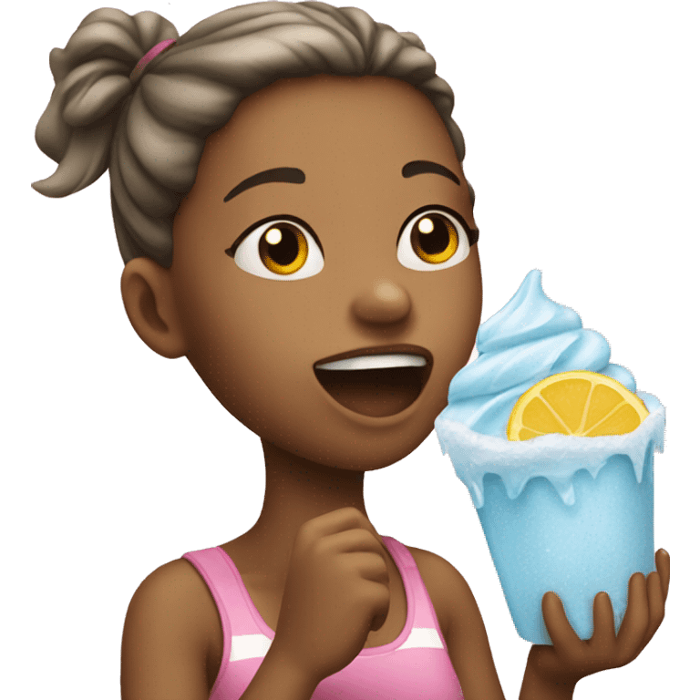 girl eating ice emoji