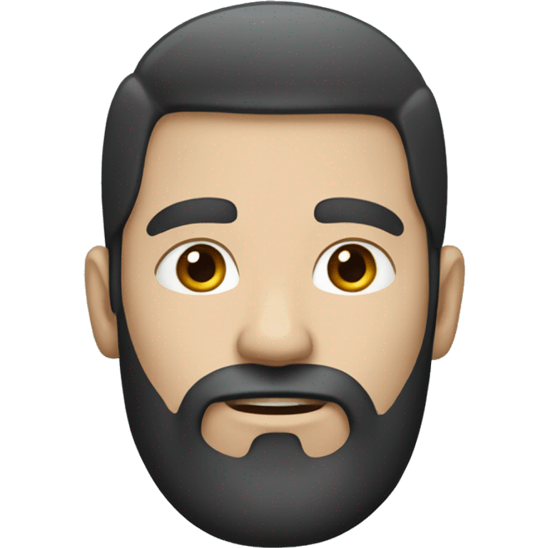 Man with dark hair, beard and white skin emoji