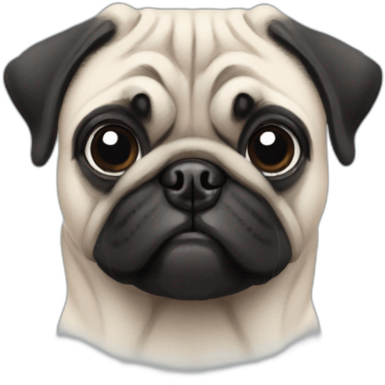 Pug and snow emoji