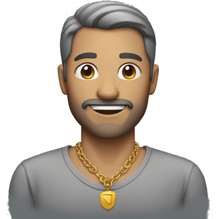 Man pointing at you GRAY SHIRT, NO BEARD, WITH NECKLACE emoji