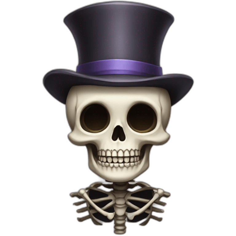 cute skeleton with a strange loope hat emoji