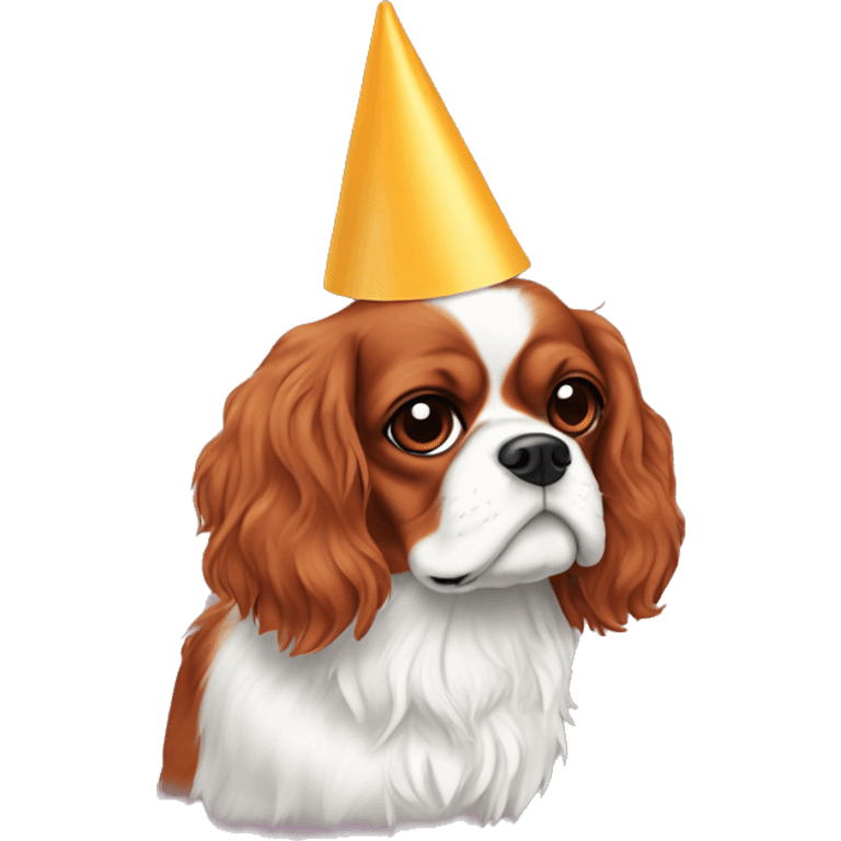 Cavalier King Charles party hat emoji