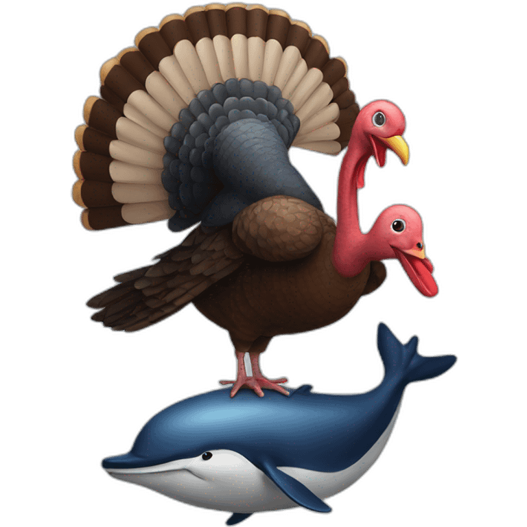 turkey standing on a whale  emoji