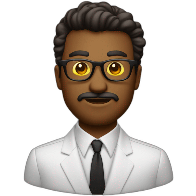 hombre de piel oscura pelo corto con lentes oscuros con traje formal emoji