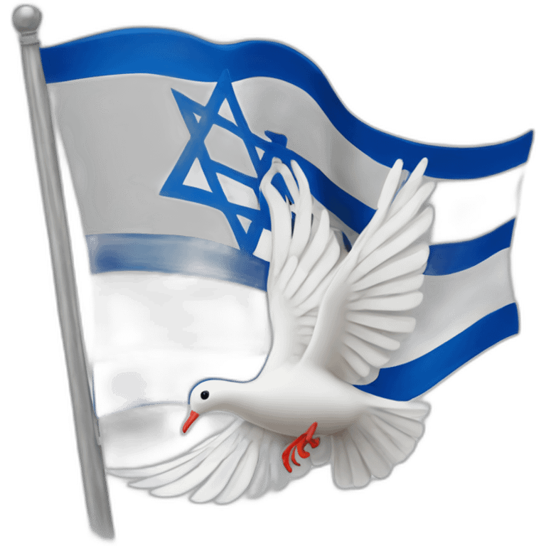 Israel flag and dove of peace emoji