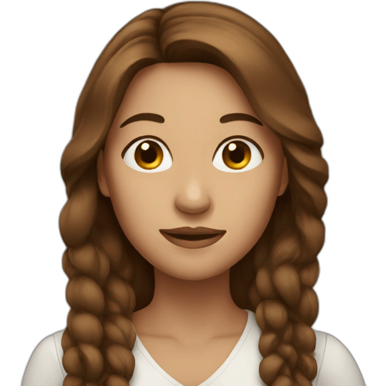 woman, long brown hair  emoji