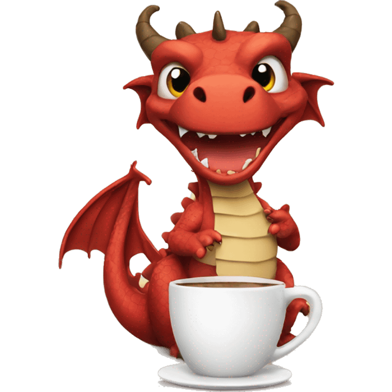 dragon with coffee emoji