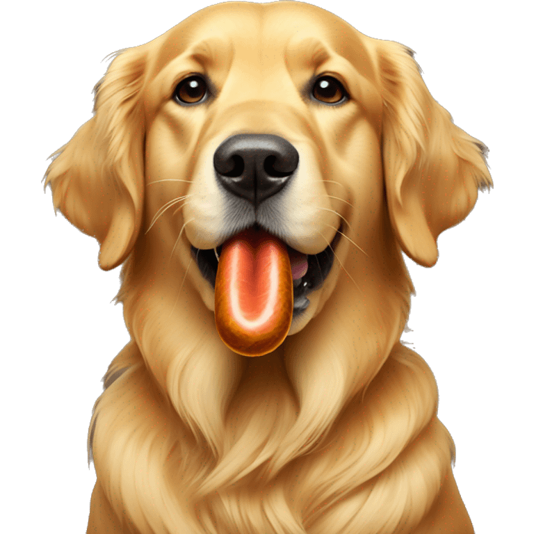 A Golden retriever smoking a cigar emoji