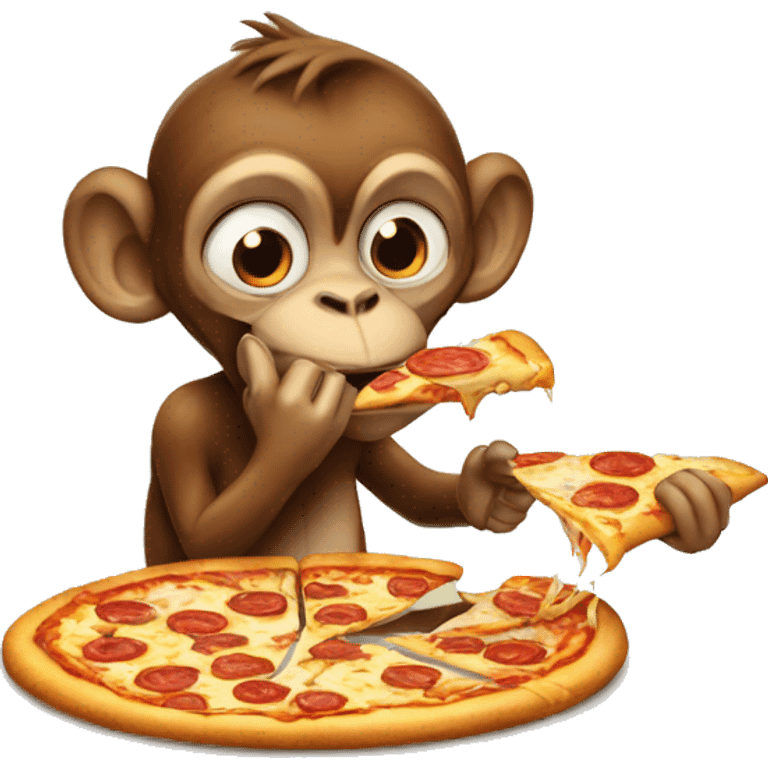 monkey eating pizza emoji