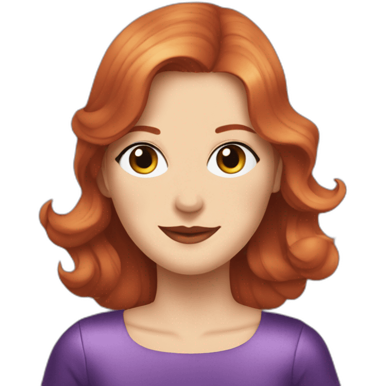 Audrey fleurot in purple with foil emoji