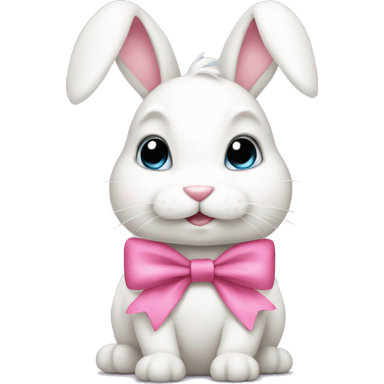 White bunny with pink bow emoji