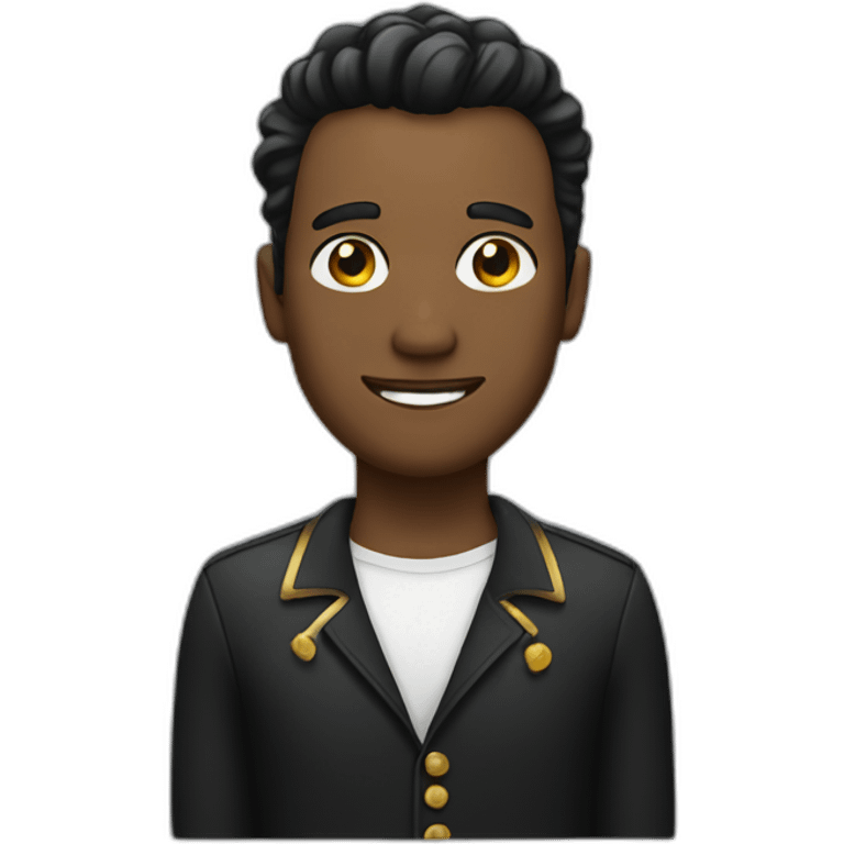 A man with black and gold hair emoji