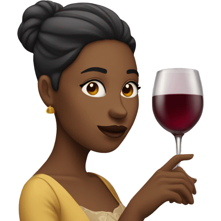 Lady drinking wine emoji