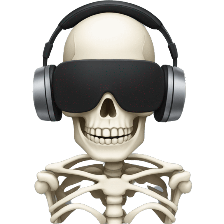 skeleton with a blindfold and headphones emoji