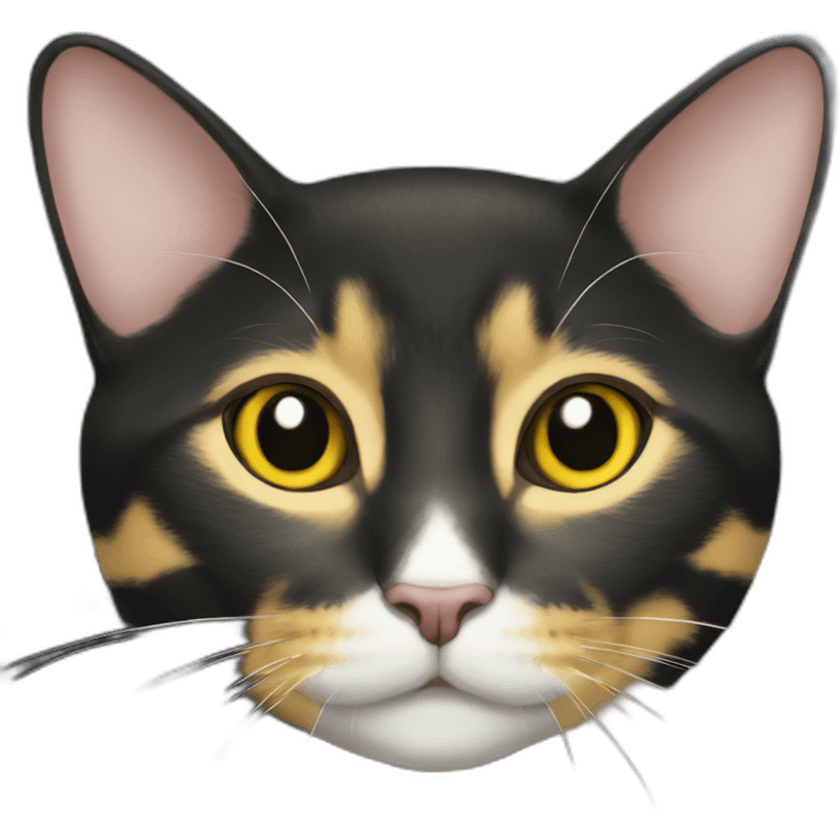 Black and yellow cat emoji