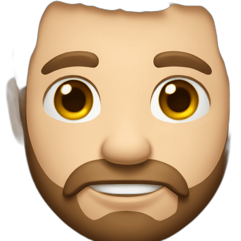 man with brown hair and beard and rhino horn emoji