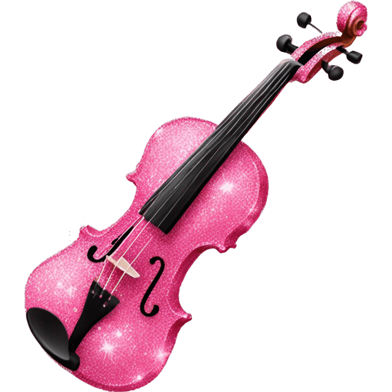 Pink glitter violin  emoji