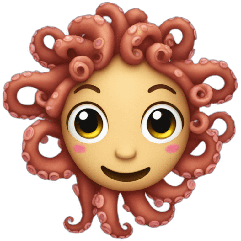 Octopus with curly hair emoji