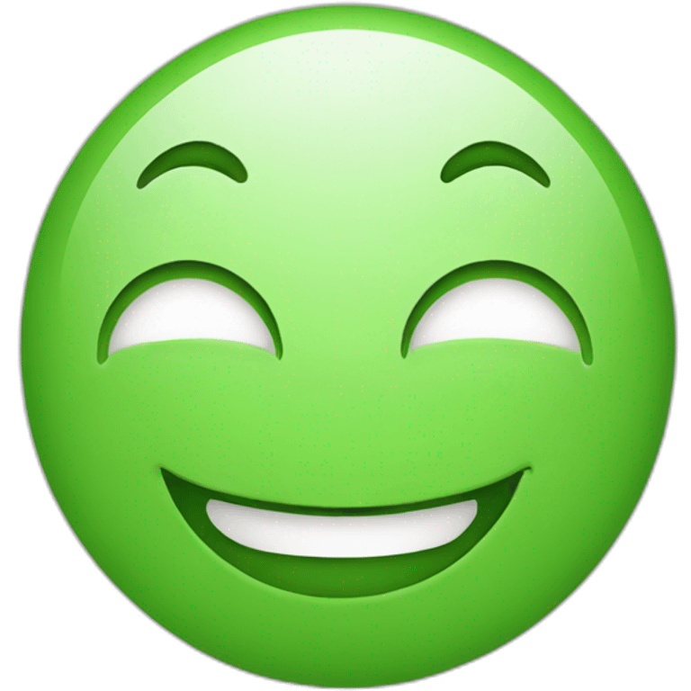 Simple green smiling face emoji