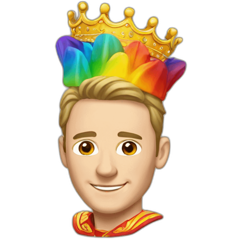 Jonathan Toews as a rainbow king with a royal robe on emoji