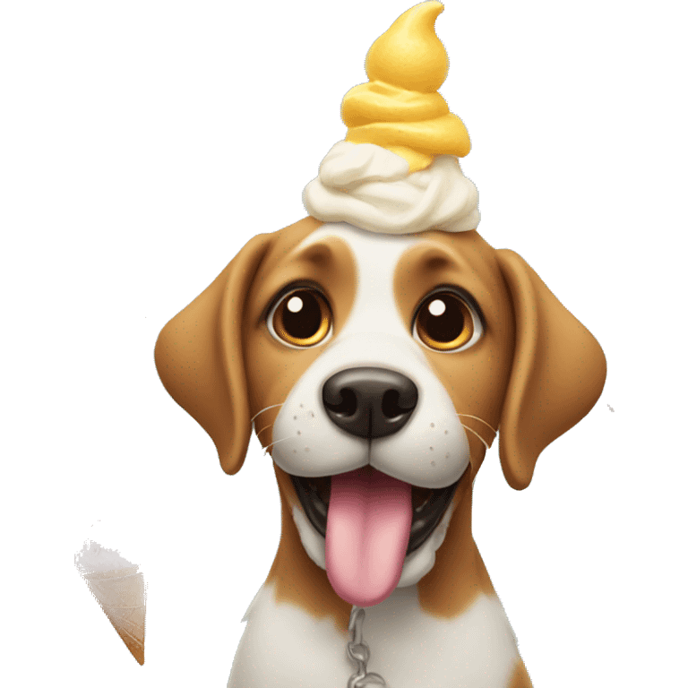 Dog with ice cream emoji