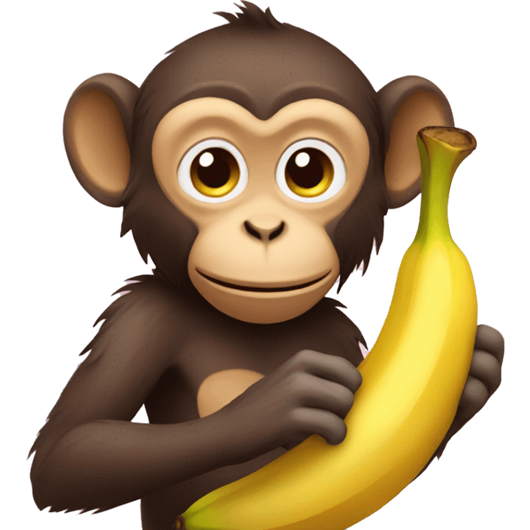 Monkey holding wet banana emoji