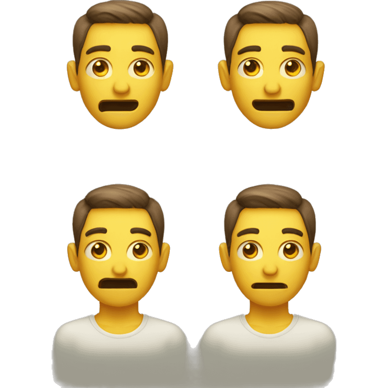 regular apple emoji face (the yellow default one) but make it a side eye face so the eyes are giving a look to the side emoji