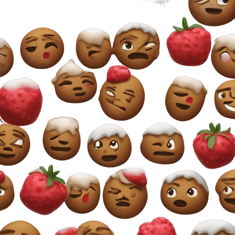 cerezas y muñeco de nieve  emoji