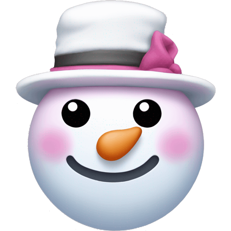 Pink snowman  emoji