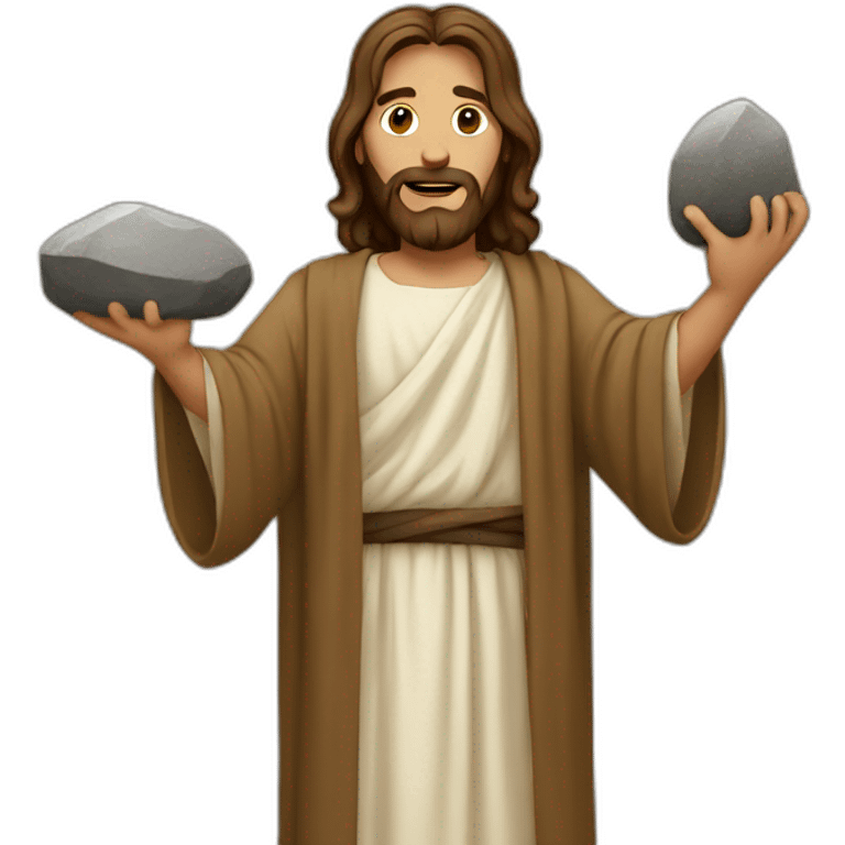 jesus holding rock emoji