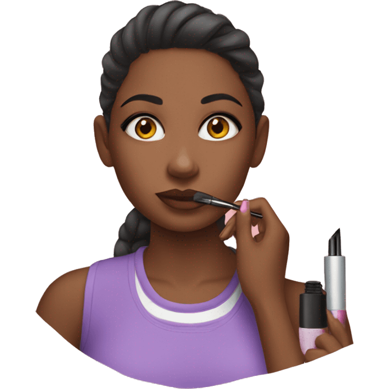 A girl doing her makeup  emoji