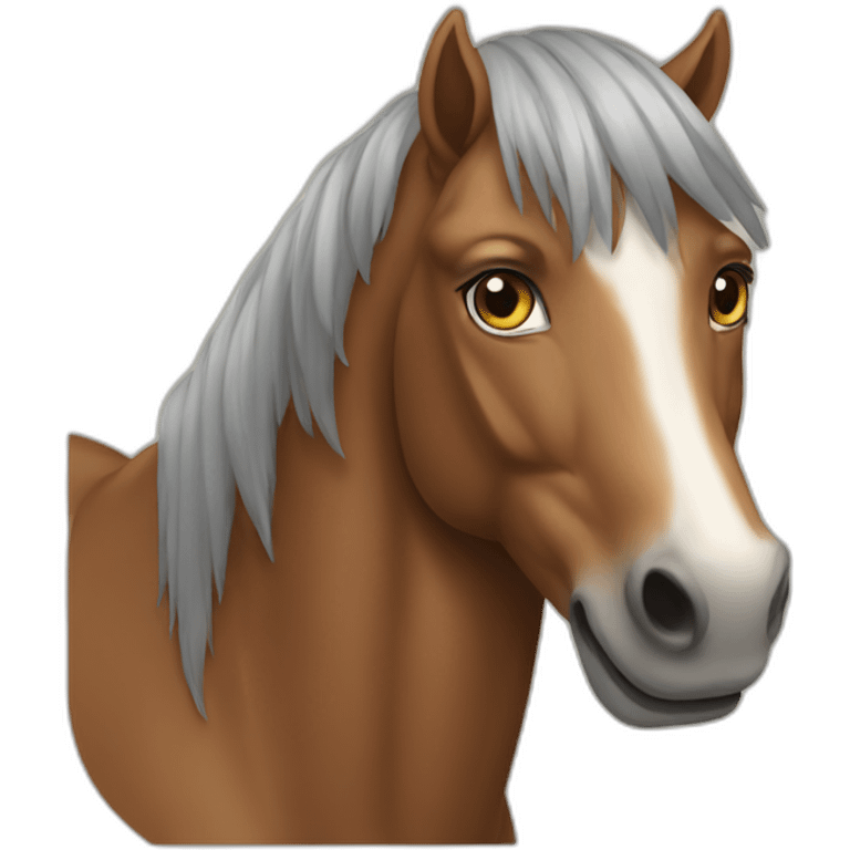 A horse with a cat's face emoji