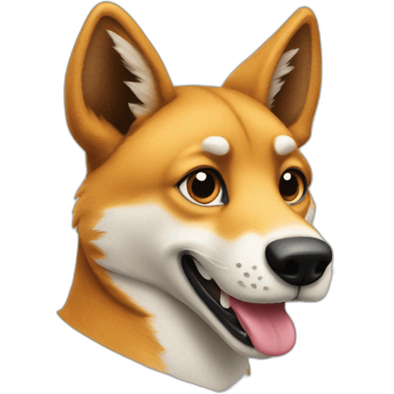 A dingo waving its paw emoji