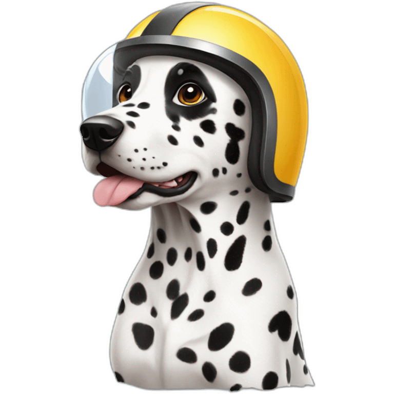 A Dalmatian wearing a full glass helmet emoji