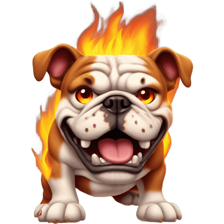 Demon bulldog on fire emoji