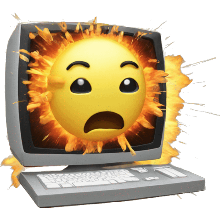 Exploding computer emoji