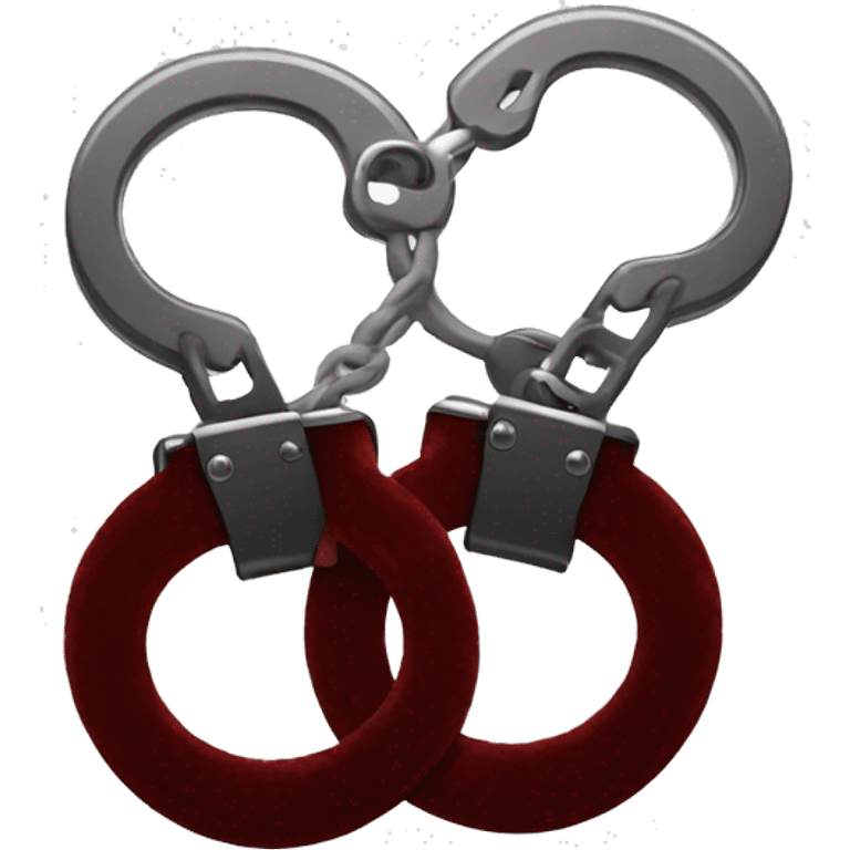 Dark red fuzzy handcuffs emoji