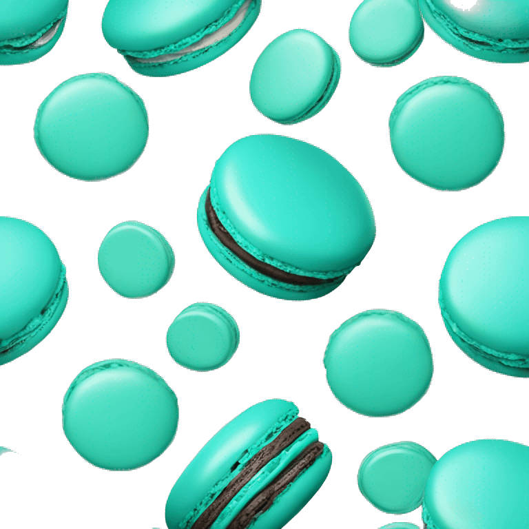 Realistic turquoise macaron isolated emoji