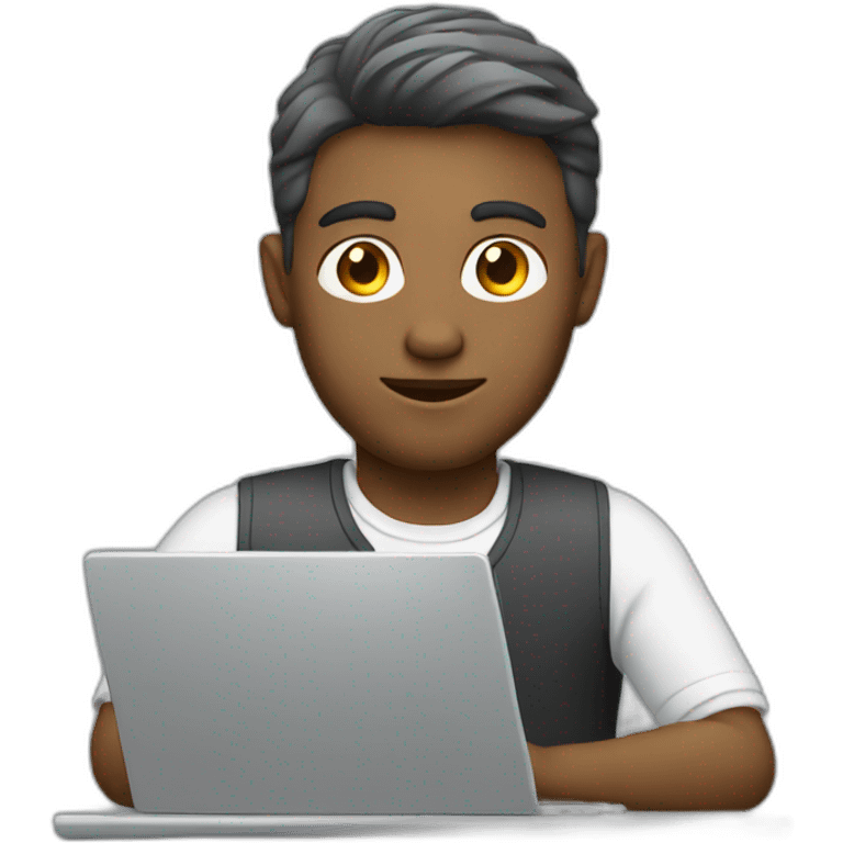 white man working on a laptop emoji