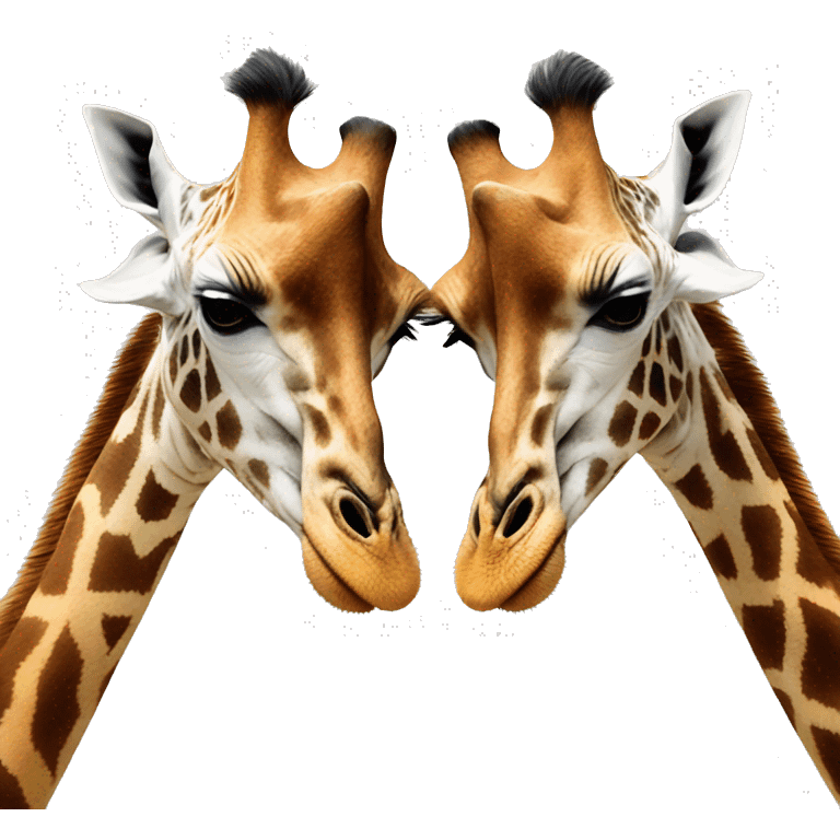 Two giraffes neck fighting emoji