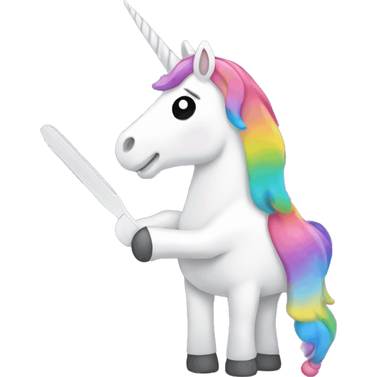 Unicorn holding nail file emoji