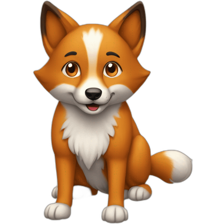 Renard sur chien emoji