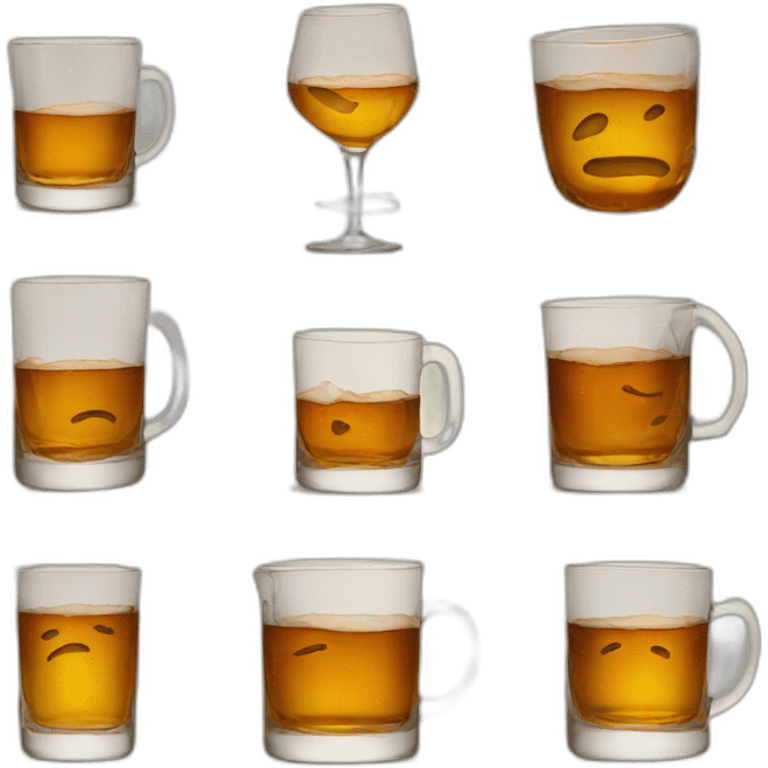 Drunk on whiskey emoji