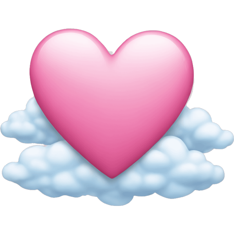 Pink heart with clouds emoji