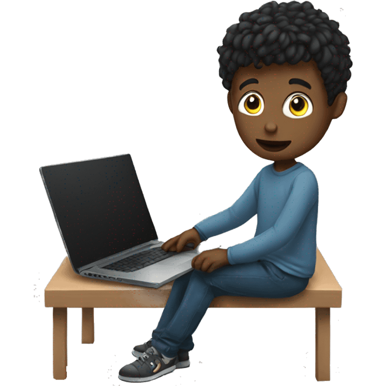 Boy and laptop emoji