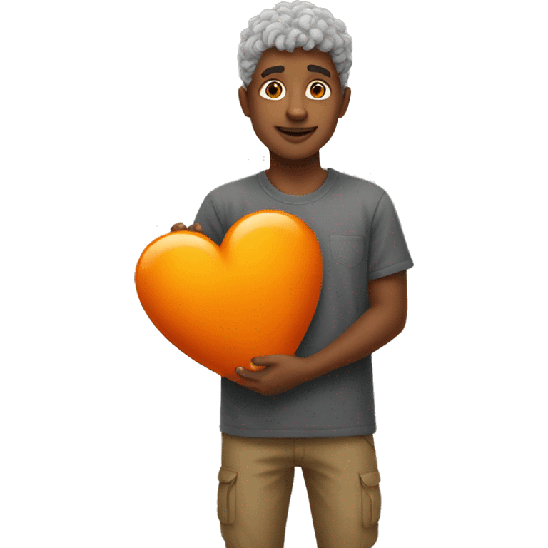 Big Beautiful Orange Heart emoji