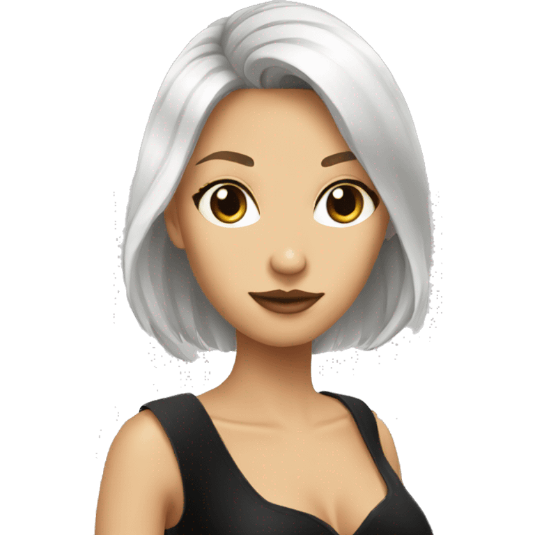 black dress pokerface emoji