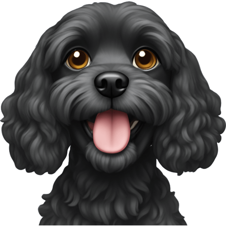 Black havapoo dog emoji